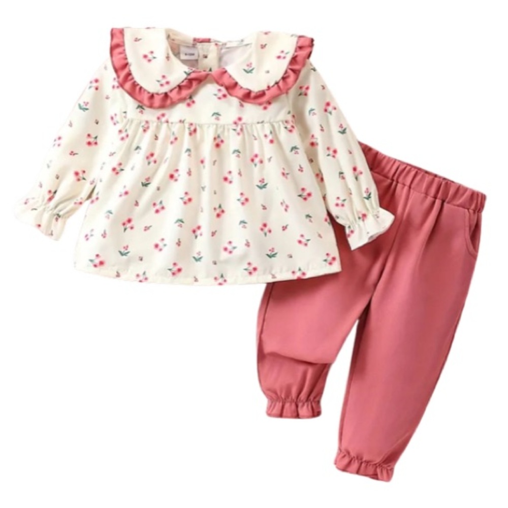 NEW Baby Girl Vintage Outfit Matching Set with Peter Pan Collar 6-9 Months